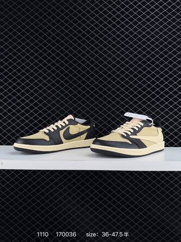 Jordan Travis Scott x Air Jordan 1 Low Black Beige Cream EU 36-47 5 Sneaker - Unisex BS-80314