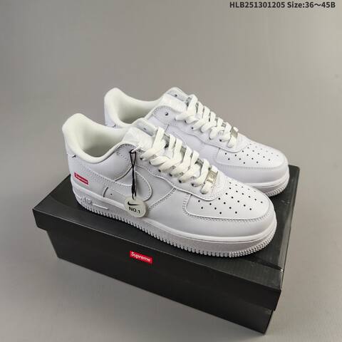 Nike Air Force 1 07 Supreme Black White Red EU 36-45 Sneaker - Unisex BS-62813