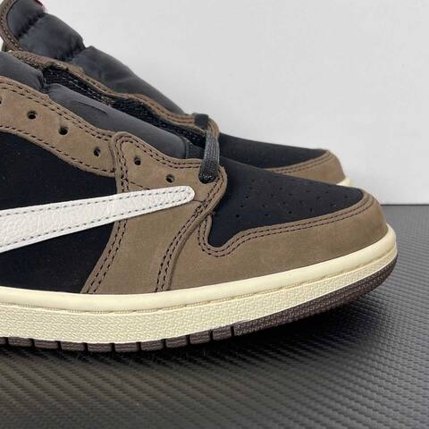 Jordan Travis Scott x Air Jordan 1 Low OG SP CQ4277-001 Mocha Black Sail Red Sneaker (BS-87189)