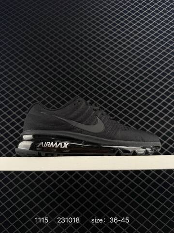Nike Air Max 2017 Triple Black With Green Translucent Air Unit 36-45 Running - Unisex (BS-74188)