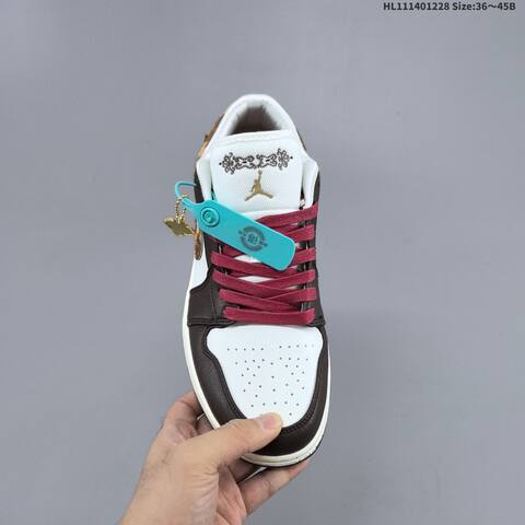 Jordan Air Jordan 1 Low Year Of The Horse White Brown Gold Burgundy EU 36-45 Lifestyle - Unisex (BS-67214)