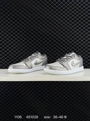 Nike Air Jordan 1 Low Grey White 36-46 5 Lifestyle - Unisex (BS-74342)