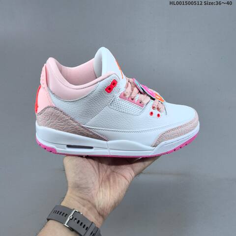 Jordan Air Jordan 3 Retro Spring Flowers White Pink Hot Pink EU 36-40 Basketball - Unisex (BS-65989)