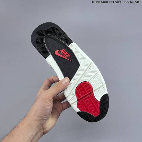 Jordan Air Jordan 4 Retro White Black Red 36 47 5 Basketball - Unisex (BS-66993)
