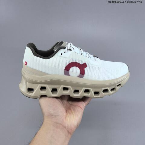 On Cloudmonster Void White Beige Maroon Dark Brown EU 36-45 Running Shoe Running Sneakers - Unisex (BS-69708)