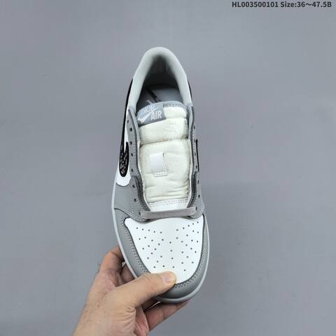 Nike Air Jordan 1 Low OG x Dior White Wolf Grey 36 47 5 Basketball - Unisex (BS-67143)