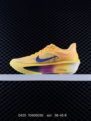 Nike Zoom Fly 6 Laser Orange With Racer Blue Swoosh Volt Outsole Accents Sail Midsole Magenta Gradient Details EU 36-45 Half Sizes Available Running - Unisex (BS-71867)