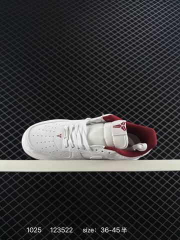 Nike Air Force 1 07 White Burgundy 36-45 Casual - Unisex (BS-74595)