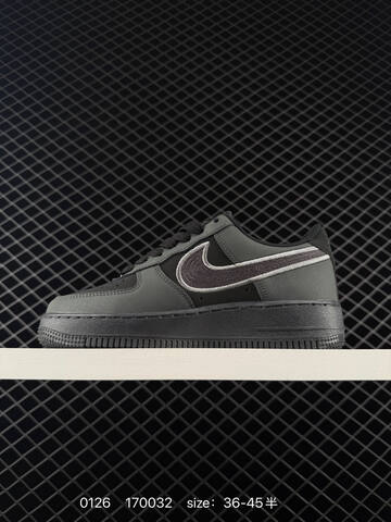 Nike Air Force 1 Black Charcoal Gray 36-45 Casual - Unisex (BS-72941)