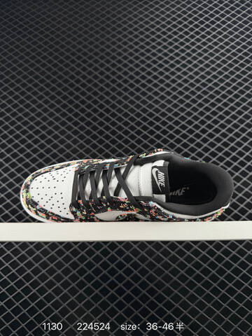 Nike SB Dunk Low White Black Multicolor Speckled With Gum Sole 36-46 Skate - Unisex (BS-73920)