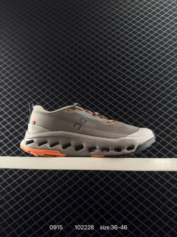 On Cloudsurfer Trail 2 Taupe Grey Orange Black EU 36-46 Trail Shoe Trail Running Sneakers - Unisex (BS-85494)