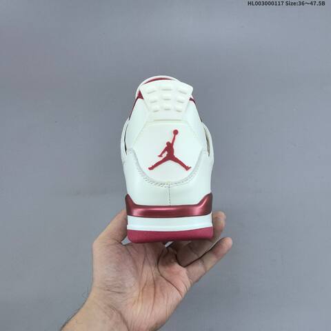 Jordan Air Jordan 4 Retro White White-sierra Red 36 47 5 Basketball - Unisex (BS-66941)