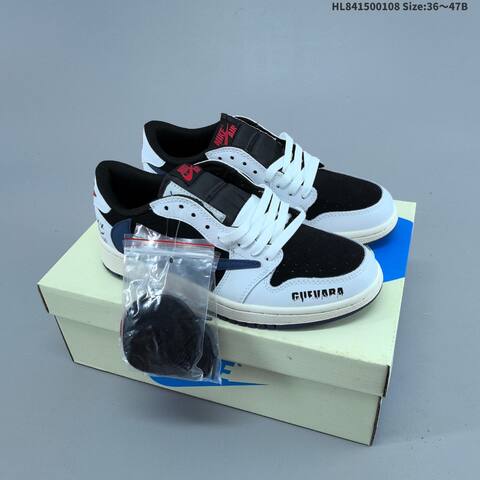 Nike Air Jordan 1 x Travis Scott Black White Blue 36 47B Lifestyle - Women's (BS-67060)