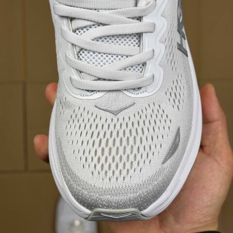 HOKA Bondi 9 Light Grey White Running Shoe Running Sneakers (BS-86905)