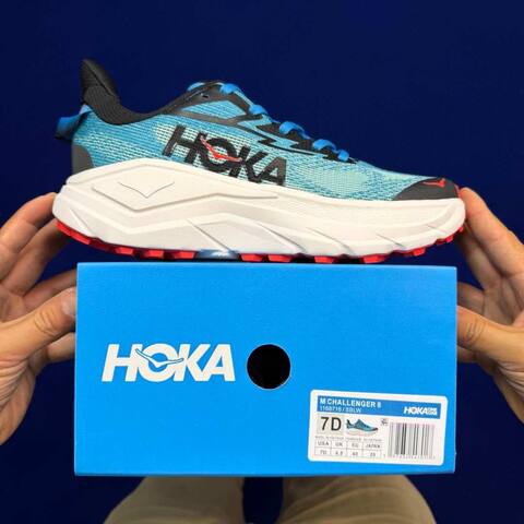 HOKA Challenger 8 Blue Black White Red Trail Shoe Trail Running Sneakers (BS-86849)