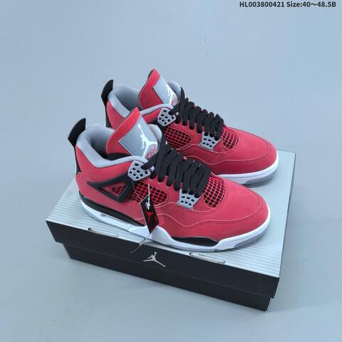 Jordan Air Jordan 4 Retro Toro Bravo Red Black White 40 48 5 Basketball - Men's (BS-66092)