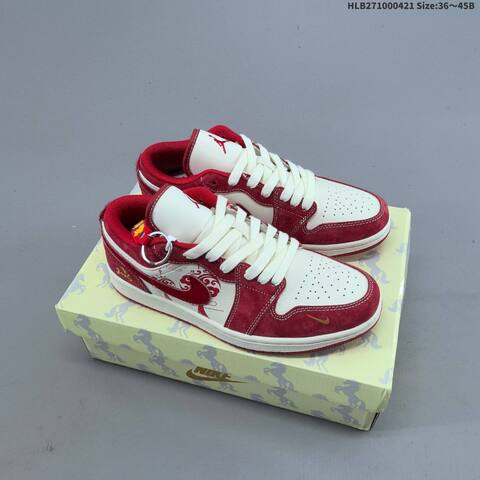 Nike Air Jordan 1 Low Black White Red EU 36-45 Lifestyle - Unisex (BS-66095)