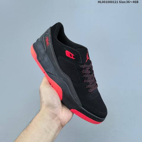Jordan Air Jordan 4 Retro Flight Court Black Red 36 46B Basketball - Women's (BS-66903)