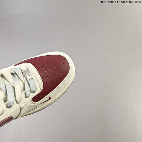 Nike Air Force 1 Low Off White Grey Burgundy EU 36-45 Sneaker - Unisex (BS-63536)