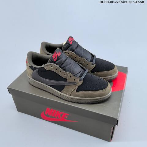 Nike Travis Scott x Air Jordan 1 Low Velvet Brown Black Brown EU 36-47 5 Lifestyle - Unisex (BS-67266)