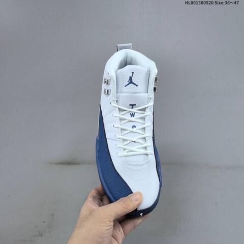 Jordan Air Jordan 12 Retro White French Blue Navy 36 47 Basketball - Unisex (BS-65914)