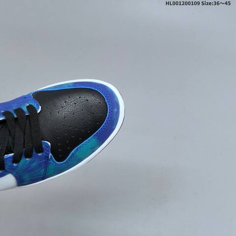 Nike Air Jordan 1 High OG Black Blue White Tie-dye 36 45 Basketball - Unisex (BS-67039)
