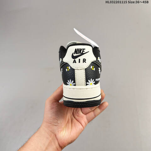 Nike Air Force 1 07 LV8 JP8028-004 Black Off White Grey White Yellow EU 36-45 Sneaker - Unisex (BS-63715)