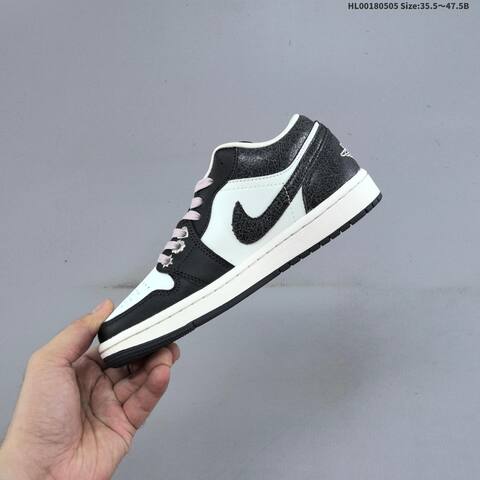 Jordan Air Jordan 1 Low SE Black White With Pale Pink Laces 35 5 47 5 Lifestyle - Unisex (BS-66034)