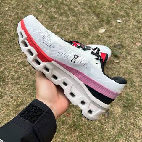 On Cloudmonster 2 3ME10122906 Ivory Silver Red Black US 8 EU 41 UK 7 5 JP 26 Running Shoe Running Sneakers - Men's (BS-86985)