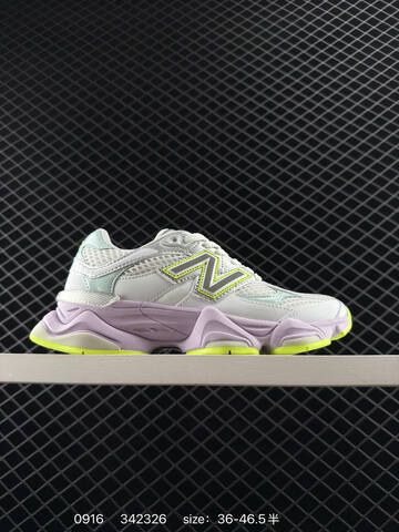 New Balance 9060 White Silver Purple Neon Green EU 36-46 5 Sneaker - Unisex (BS-82814)