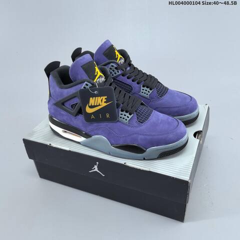 Jordan Air Jordan 4 Retro OG Imperial Purple Black Grey Yellow EU 40-48 5 Basketball - Men's (BS-67121)