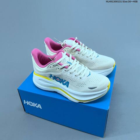 HOKA ONE ONE Bondi 9 Light Off White Mint Green Silver EU 36-40 Running Shoe Running Sneakers - Unisex (BS-69394)