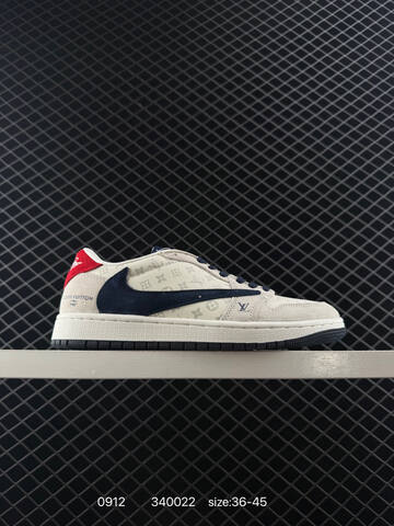 Jordan Air Jordan 1 Low Travis Scott Louis Vuitton Custom DM7866-002 Off White Brown Green Red EU 36-45 Sneaker - Unisex (BS-80725)