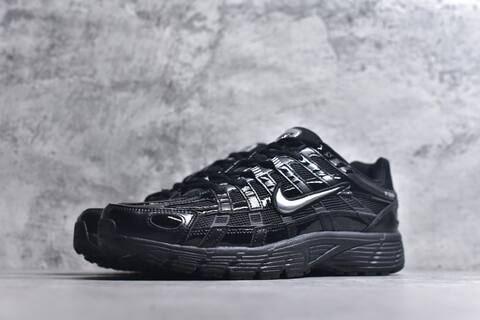 Nike P-6000 Black Metallic Silver Running Shoe (BS-59662)