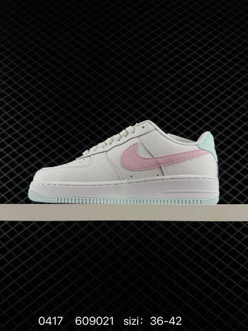 Nike Air Force 1 07 Low White With Pink Swoosh Light Mint Heel And Outsole Edge EU 36-42 Lifestyle - Unisex (BS-72033)