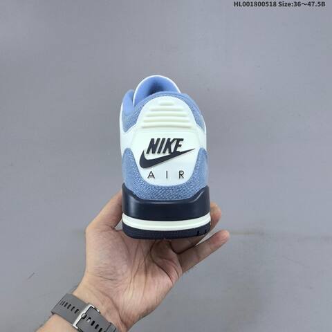 Jordan Air Jordan 3 White Denim Blue Navy Red 36 47 5 Basketball - Unisex (BS-65933)
