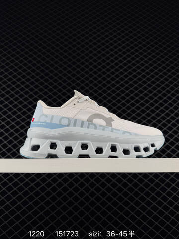 On Cloudmonster Black And White Light Blue EU 36-45 Running Shoe Running Sneakers - Unisex (BS-85429)