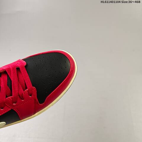 Jordan Air Jordan 1 Low Black Red With Cream Accents EU 36-46 Lifestyle - Unisex (BS-63925)