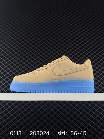Nike Air Force 1 07 Low Beige Tan With Translucent Blue Sole EU 36-45 Lifestyle - Unisex (BS-73159)