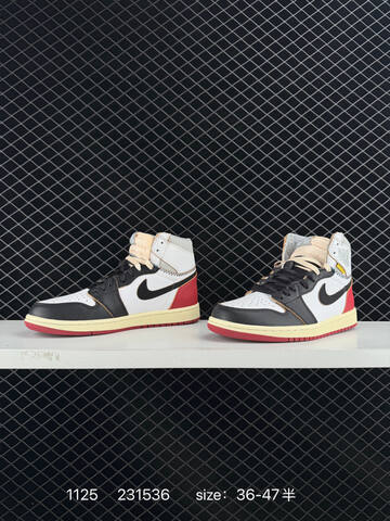 Jordan Air Jordan 1 Retro High Union Los Angeles Black Toe White Black Red Cream EU 36-47 Basketball Shoe - Unisex BS-80195
