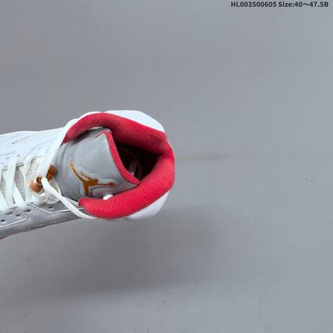 Jordan Air Jordan 5 Retro White Red Orange 40 47 5 Basketball - Men's (BS-65810)
