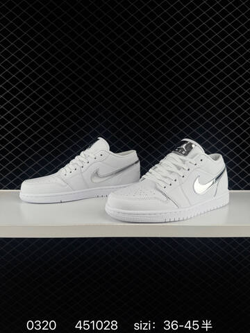 Jordan Air Jordan 1 Low White Silver EU 36-45 Casual - Unisex (BS-72570)