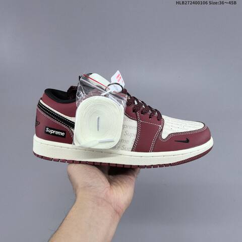 Jordan Air Jordan 1 Low Burgundy White Black EU 36-45 Lifestyle - Unisex (BS-67076)