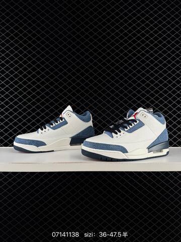 Air Jordan 3 Retro White Navy AIR JORDAN 3 Aj3 Lifestyle (BS-78975)