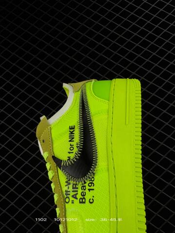 Nike Air Force 1 07 Low x Off-White Neon Yellow Volt With Black Swoosh And Tan Accents EU 36-45 Lifestyle - Unisex (BS-74416)