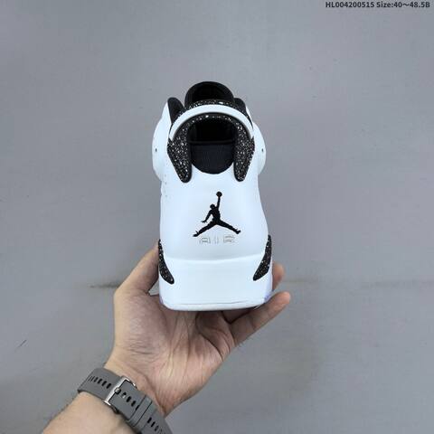 Jordan Air Jordan 6 Retro Black White With Speckled Oreo Accents 40 48 5 Basketball - Men's (BS-65968)