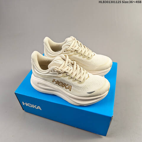 HOKA Bondi 9 White Black Orange Navy EU 36-45 Running Shoe Running Sneakers - Unisex (BS-69448)