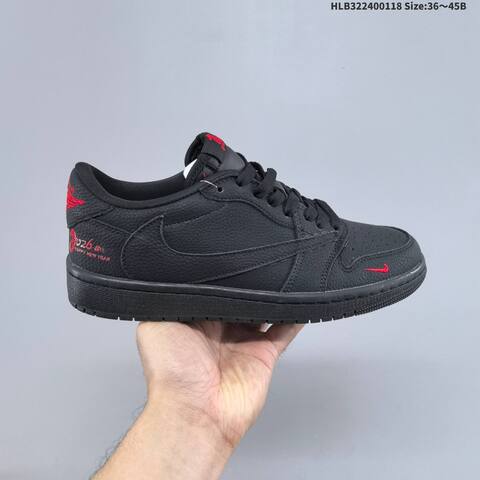 Jordan Air Jordan 1 Low x Travis Scott Black Red EU 36-45 Casual - Unisex (BS-66928)