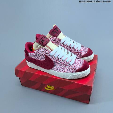 Nike Blazer Low 77 Jumbo White Red Cream EU 36-45 Skate Shoe - Unisex BS-62094