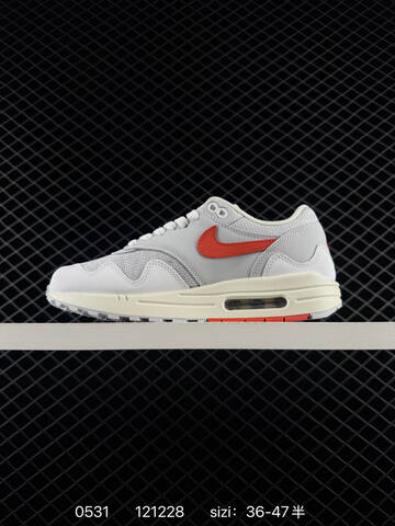 Nike Air Max 1 White Grey Cream Orange EU 36-47 Lifestyle - Unisex (BS-71067)